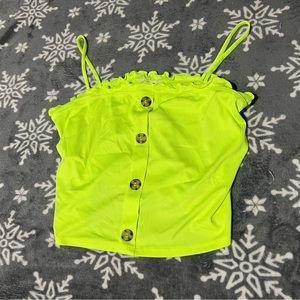 Frilly buttoned spaghetti strap